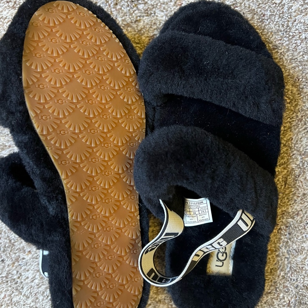 UGG Black Oh Yeah Slipper, Brand New Size 6 - Picture 2 of 5